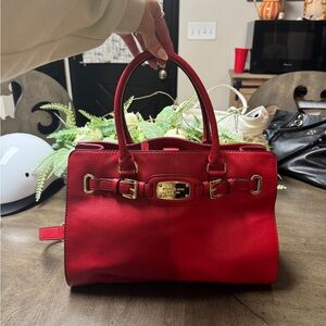 Red Leather Tote Bag Michael Kors